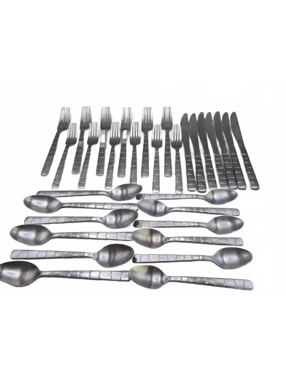 Oneida Modulus Black Satin Stainless Flatware Replacement Set 31 Pc Serves  6